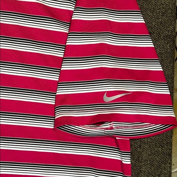 Nike Golf Hot Pink Striped Golf Polo Standard Fit Dri-Fit sz XXL - Picture 3 of 8